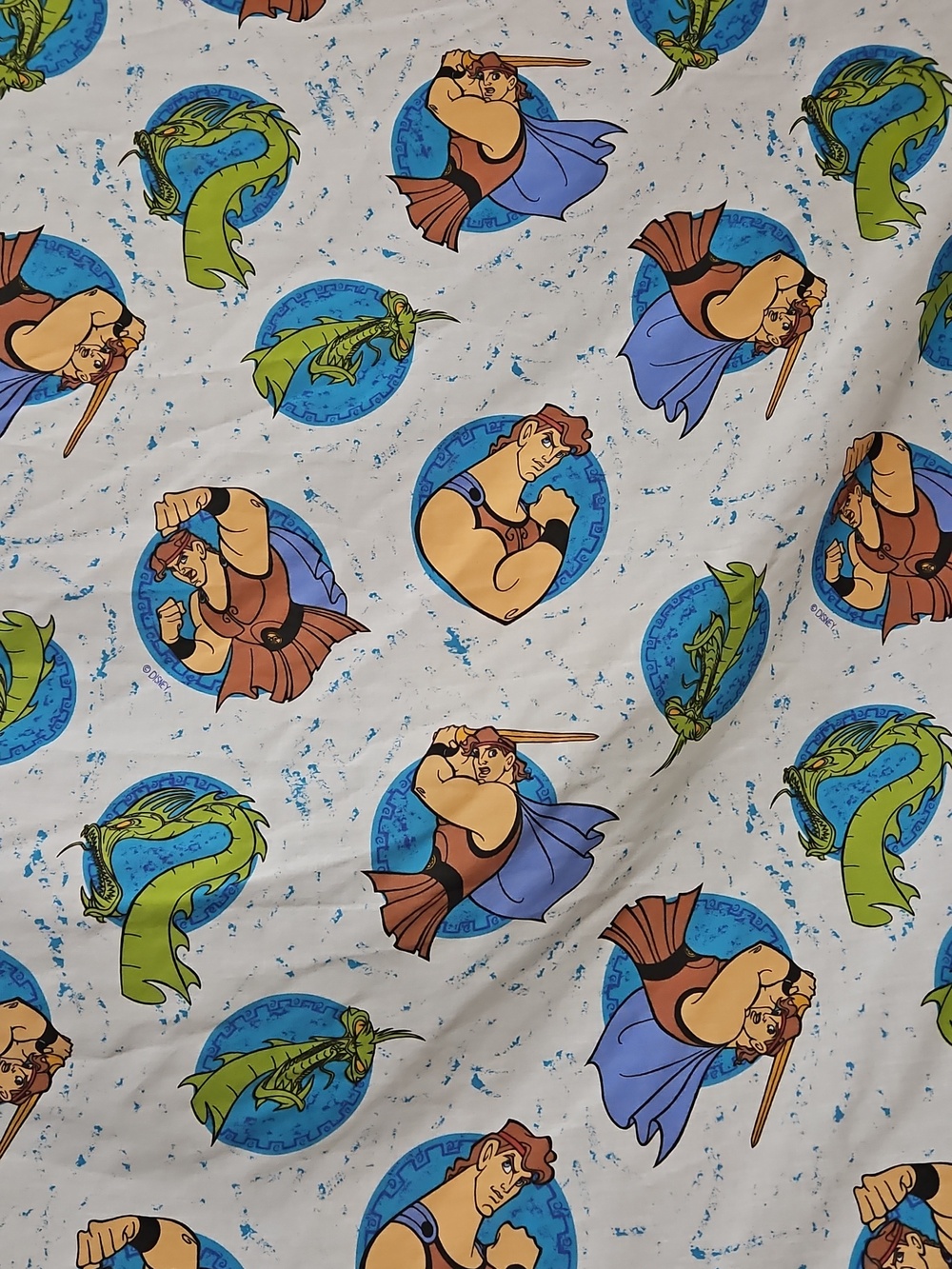 Disney Hercules Twin Size Flat And Fitted Sheet Set Vintage Cartoon